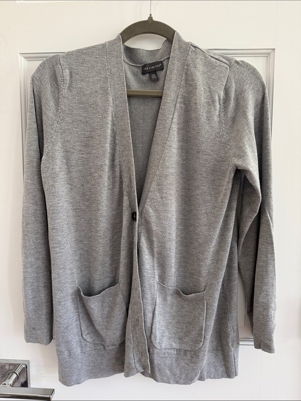 The Limited Light Gray Open Front Cardigan